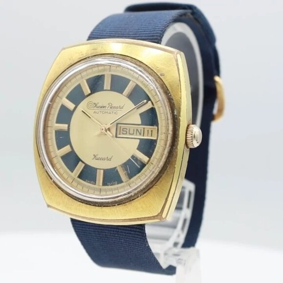 Vintage Lucien Picard Tuxedo Dial Men's Automatic Wristwatch 908 Swiss - Picture 1 of 5